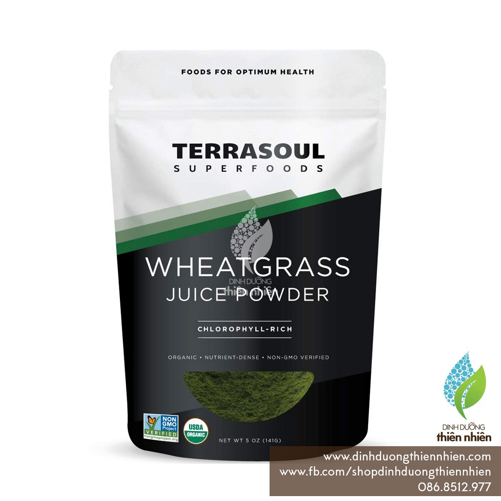 Bột Nước Ép Cỏ Lúa Mì Terrasoul Organic Wheat Grass Juice Powder, 142g