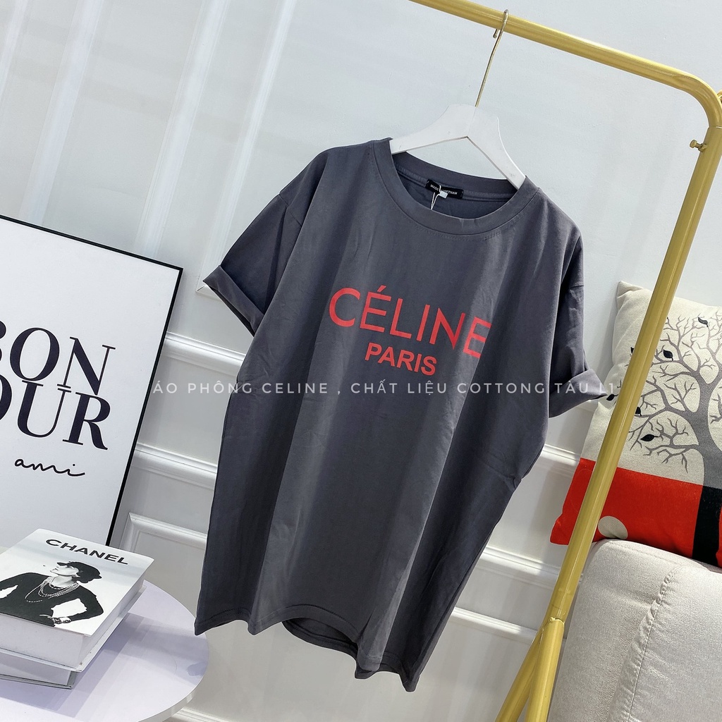Áo thun nữ phông in chữ CELE paris from dấu quần chất cotton 4 chiều