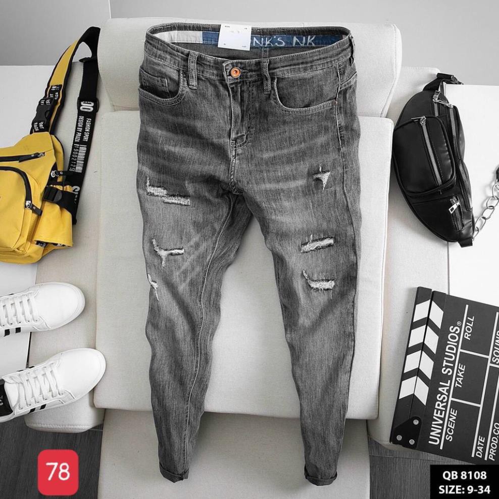 SALE Quần jean skinny dáng ôm nhẹ ống côn body quần jean nam co giãn