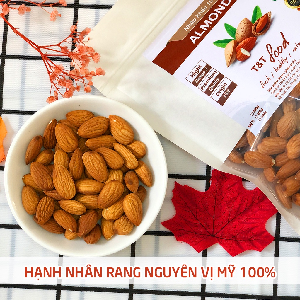 500g Hạnh Nhân Mỹ Sấy Chín Nhập Khẩu 100% Tách Vỏ (Hàng Có Sẵn) ❣️ Kho Sỉ Dinh Dưỡng HANI Food