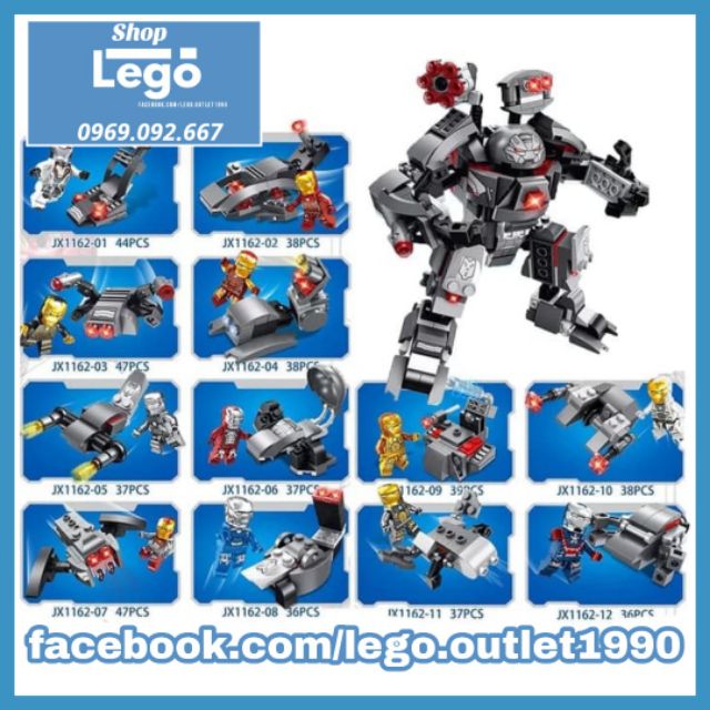 Xếp hình Người sắt Iron Man biến hình Hulkbuster 12in1 Lego Minifigures Elephant JX1162