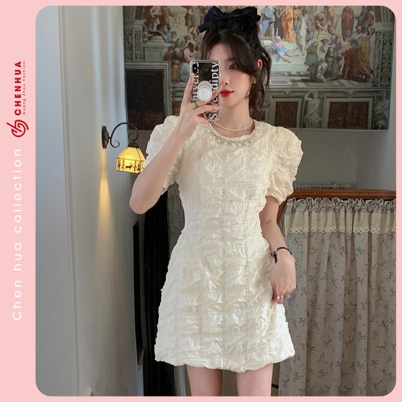 Đầm dự tiệc HuaHua, váy bánh bèo tiểu thư hàn quốc đi chơi sang chảnh VT152