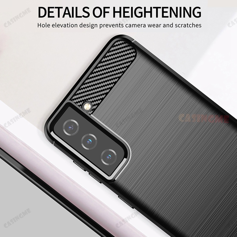 Ốp Điện Thoại Silicone Mềm Sợi Carbon Chống Sốc Cho Samsung Galaxy S21 Fe 5G S21FE S 21 Ultra Plus Fe 4G