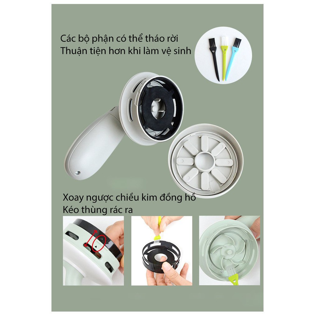 Máy Hút Bụi Giường Mini Cầm Tay Lực Hút Siêu Mạnh, Máy Hút Bụi Mini Cầm Tay Sạc Usb, Hút Bụi Tiện Lợi