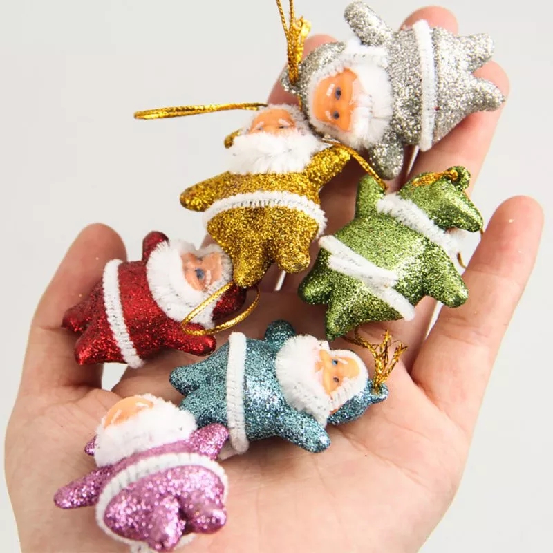 Set 6 dây treo hình ông già noel trang trí cây thông giáng sinh