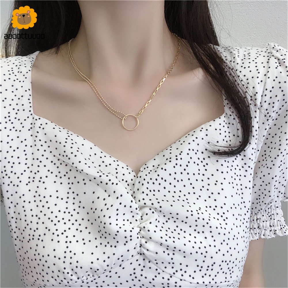 Vòng cổ choker mặt dây hình tròn thời trang cá tính cho nữ