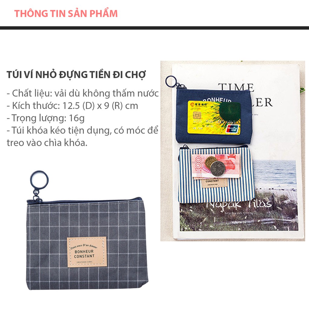 Ví (túi) không thấm nước  có khóa kéo đựng tiền đi chợ, thẻ ATM và đồ dùng cá nhân tiện dụng  - ví giá sỉ - PK92 | BigBuy360 - bigbuy360.vn