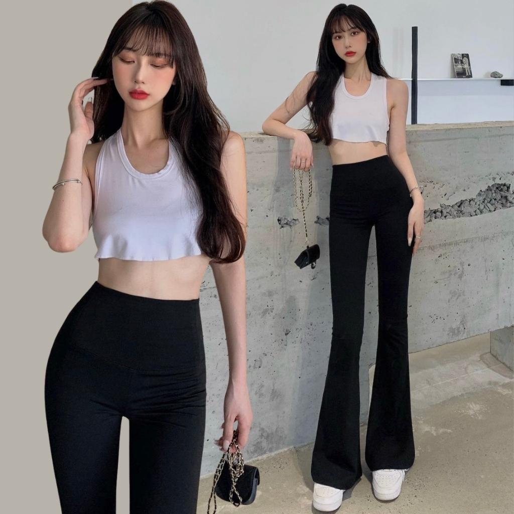 QUẦN ỐNG LOE NỮ CẠP CAO DÁNG DÀI - QUẦN LEGGING NỮ ÔM ỐNG LOE TÔN DÁNG MA88