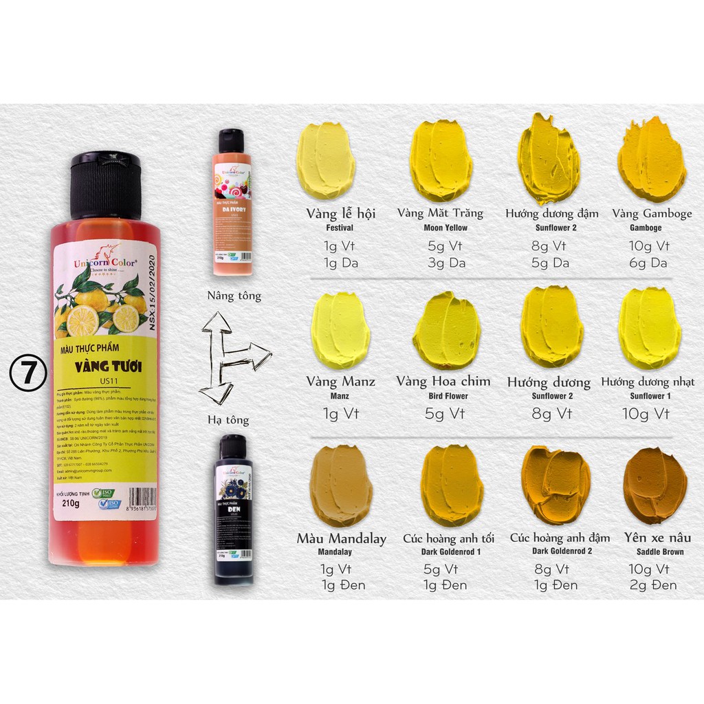 Màu thực phẩm 60g - Vàng tươi  - Unicorn color