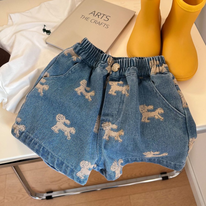 MNGRL Quần Short Jean Phong Cách Hàn Quốc Thời Trang Mùa Hè Cho Trẻ Em