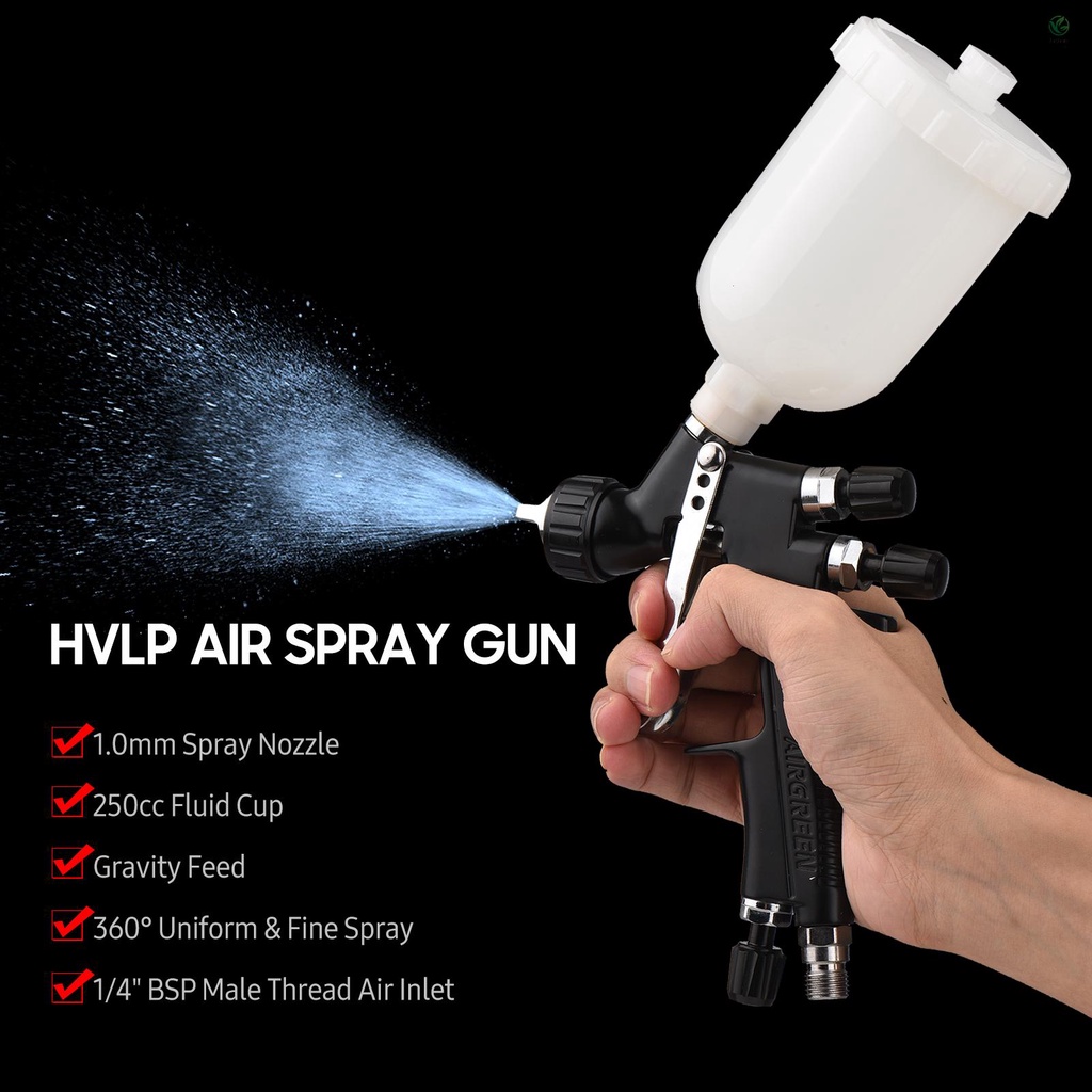 Súng Phun Sơn / Phun Khí 1.0mm 250cc Mini Cầm Tay Xoay 360 Độ DIY