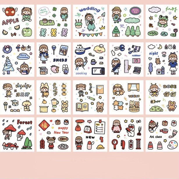 1 tấm sticker random hình cô bé dễ thương || Nhà Kawaii