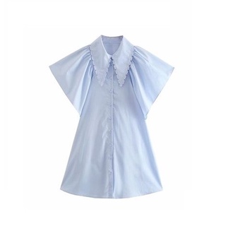 8741821Ur ZA Đầm Lụa Dáng Rộng Cổ Búp Bê Siêu Nữ Tính Phong Cách Mới08741821403