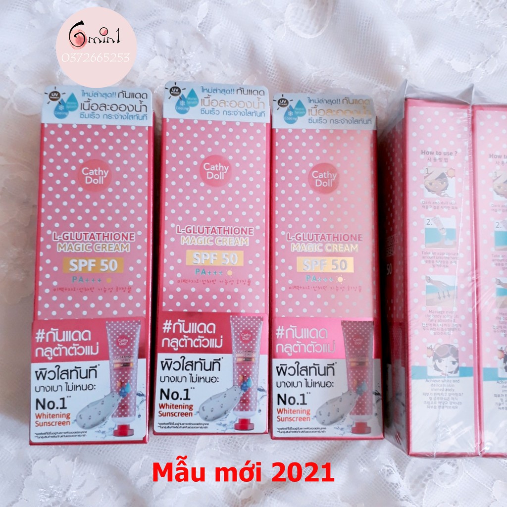 Kem Chống Nắng Trắng Da Cathy Doll L-glutathione Magic Cream SPF50 PA+++ 60ml