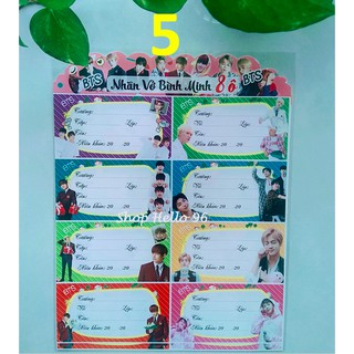 NHÃN VỞ KPOP BTS 1 XẤP 16 NHÃN