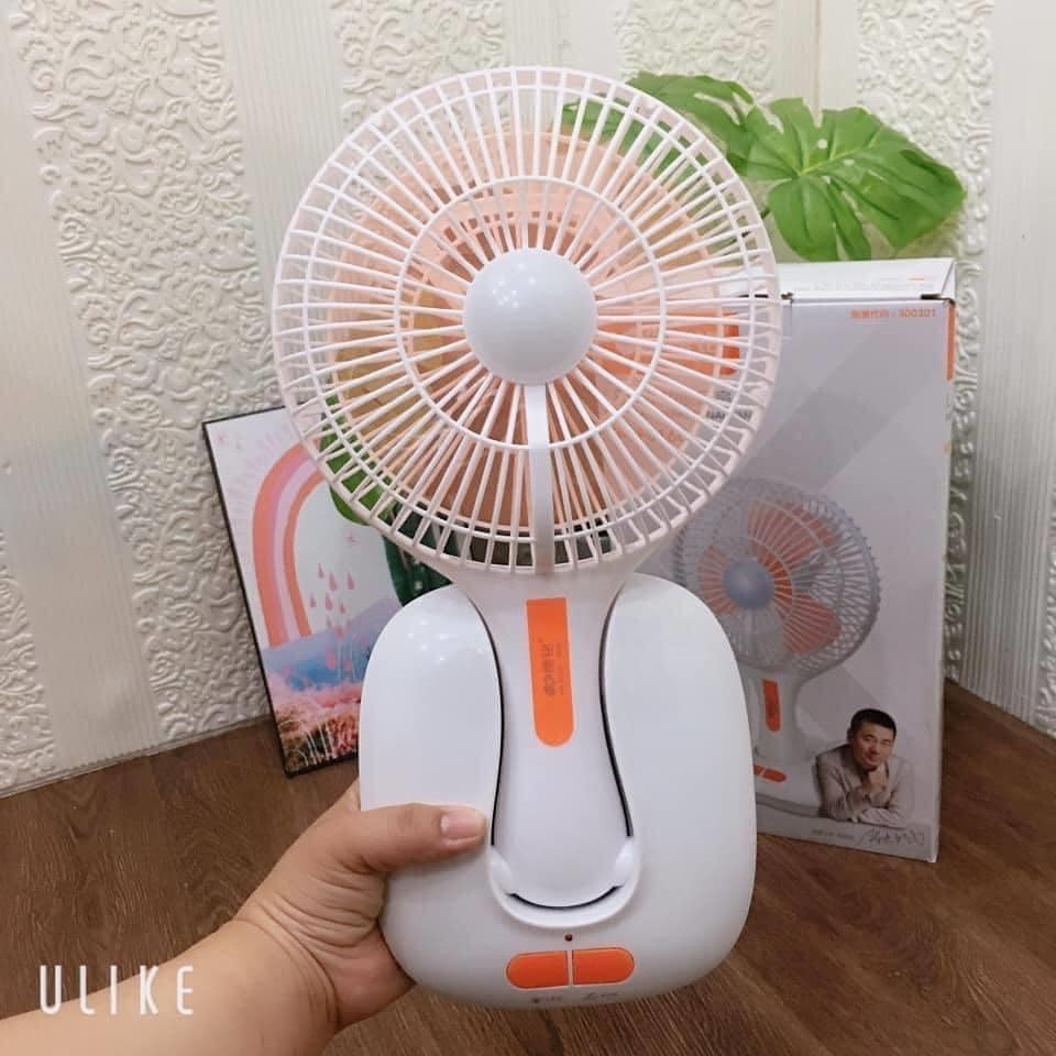 Quạt Tích Điện Mini Ông Tây Để Bàn