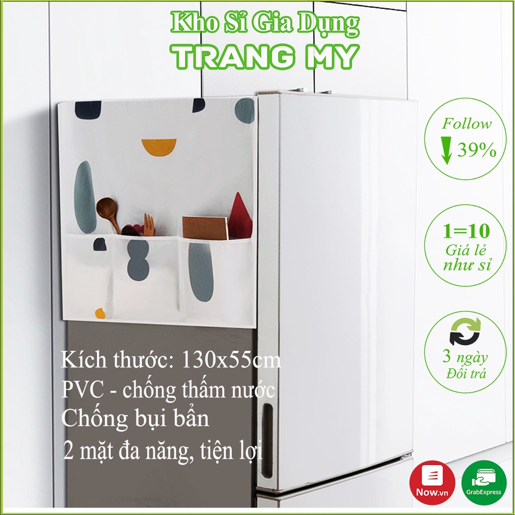 Tấm Phủ Bảo Vệ Tủ Lạnh CHống Bụi, Chống Thấm Có Túi 2 Bên , Nhiều Mẫu, Đa Năng - Tiện Lợi ( PVC)