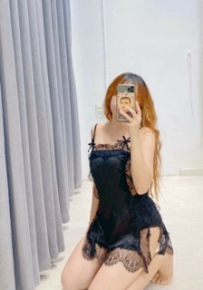 Đầm ngủ phi lụa phối ren sang chảnh ( kèm anh chụp video thật)