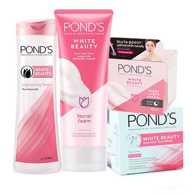 Combo kem Pond’S ngày và đêm, nước hoa hồng và sữa rửa mặt pond’s