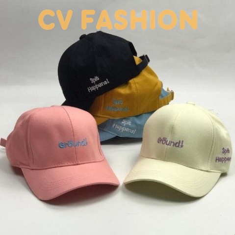 Mũ Lưỡi Trai Thêu Chữ Ground Nón Kết Chất Kaki Cao Cấp Thời Trang Form Unisex Nam Nữ K24 Mn