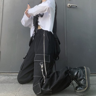 Quần suông ống rộng giả jeans túi hộp/ Quần dài nam nữ lưng cao dập chỉ nổi trẻ trung cá tính B67