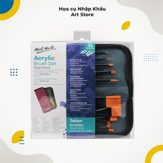 Bộ cọ vẽ acrylic mont marte bmhs0030 - acrylic taklon brush