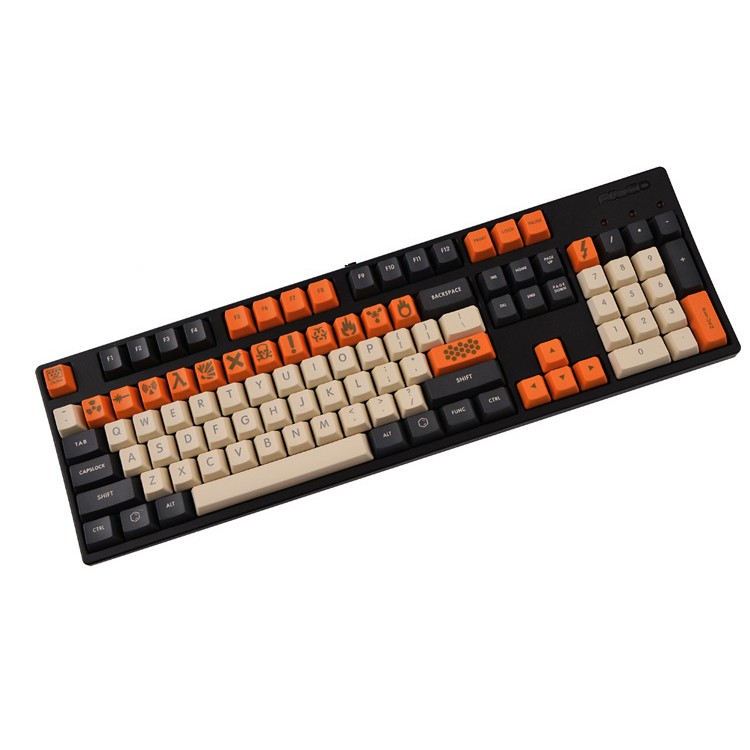 Set Keycap PBT carbon font lớn SA - Bộ nút bàn phím 87 104 + bộ Warning sign kit