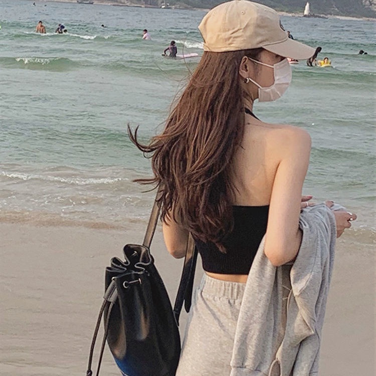 Áo Dệt Kim Hai Dây Hở Lưng Thời Trang Mùa Hè Cho Nữ
