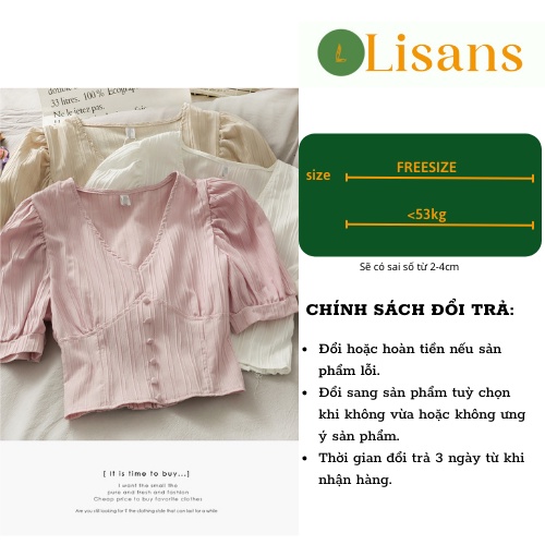 Áo kiểu nữ đẹp bánh bèo tiểu thư Hàn Quốc sexy crotop tay phồng mùa hè AKN004