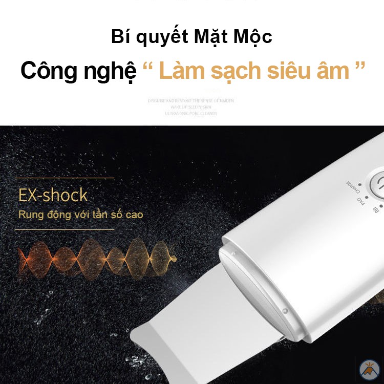 Máy cà da sủi da sóng siêu âm - Máy làm sạch sâu lỗ chân lông - Máy spa thu nhỏ lỗ chân lông