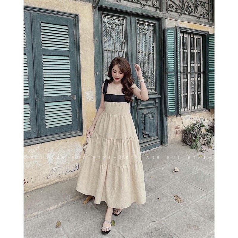 [Siêu Hot] Váy Maxi Be 2 Dây Buộc Nơ, Đầm Nữ Dáng Dài Siêu Xinh Có Ảnh Thật Kèm Video | BigBuy360 - bigbuy360.vn