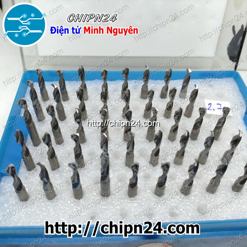 [1 CÂY] Mũi khoan mạch in CNC 2.7mm (Mạch điện tử, PCB)