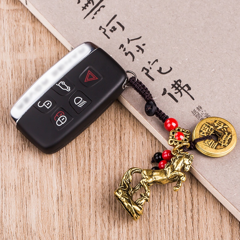 Móc Trang Trí Bằng Đồng Phong Thủy 5 Đồng Xu Dây Đỏ Ngựa 12 Con Giáp - Nhiều Mẫu Đa Dạng - Kiểu Dáng Độc Đáo