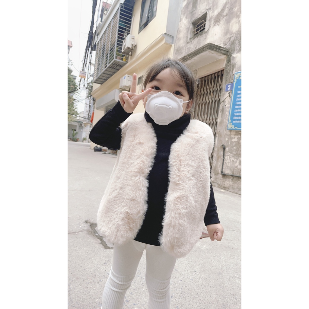 Set 3 Chiếc khẩu trang trẻ em hình Gấu 3D Uni Mask - kháng khuẩn chống bụi mịn theo tiêu chuẩn nhật bản.