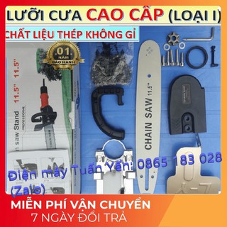 Lưỡi cưa xích gắn máy mài, lam xích chuyển máy mài thành máy cắt, máy cưa gỗ