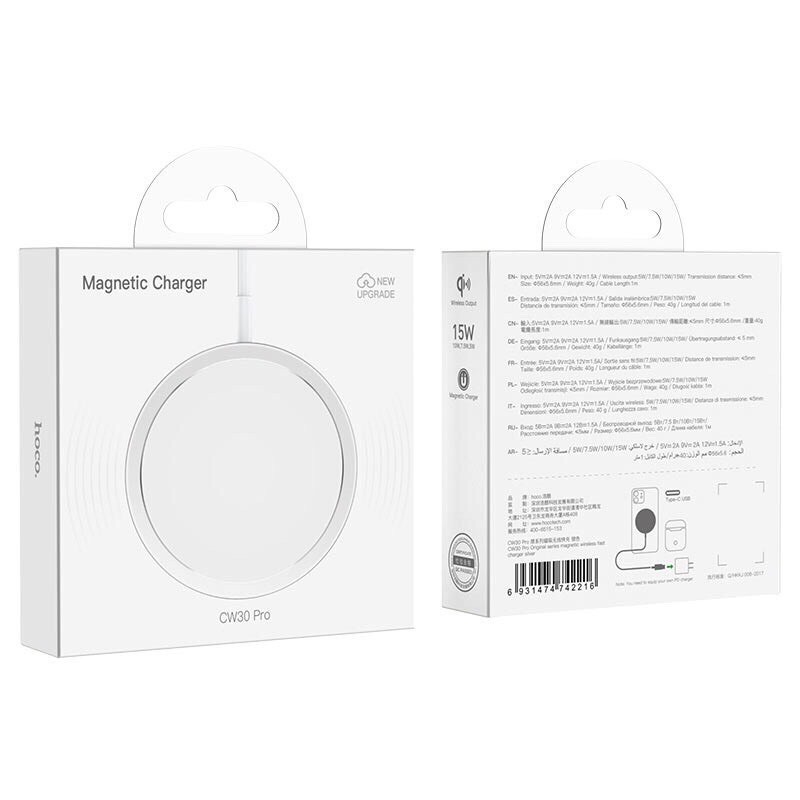 ✅ĐẾ SẠC KHÔNG DÂY 15W HOCO CW30 Pro Magnetic Charger DÀNH CHO IPHONE 12/12 promax