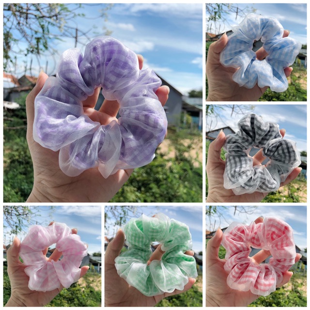 [SỈ] SCRUNCHIES caro 2 lớp loại xịn