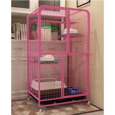 &lt; Tặng Võng &gt;Chuồng Mèo Size Khổng Lồ 1m68 có bánh xe-kèm khay nhựa ( thiết kế nan ống , nhiều màu sắc , kích thước )