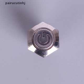 Cặp nút công tắc nhấn đèn led bằng kim loại màu đen chống nước 12mm 12v