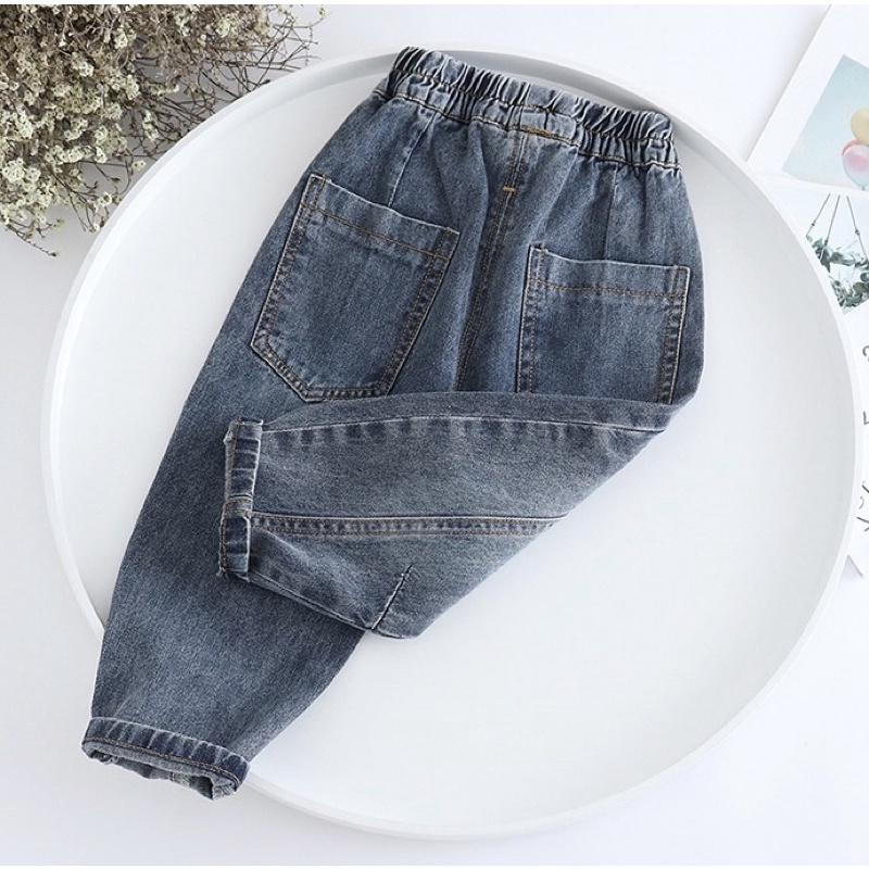 Quần Jean cạp chun QC cao cấp bé trai