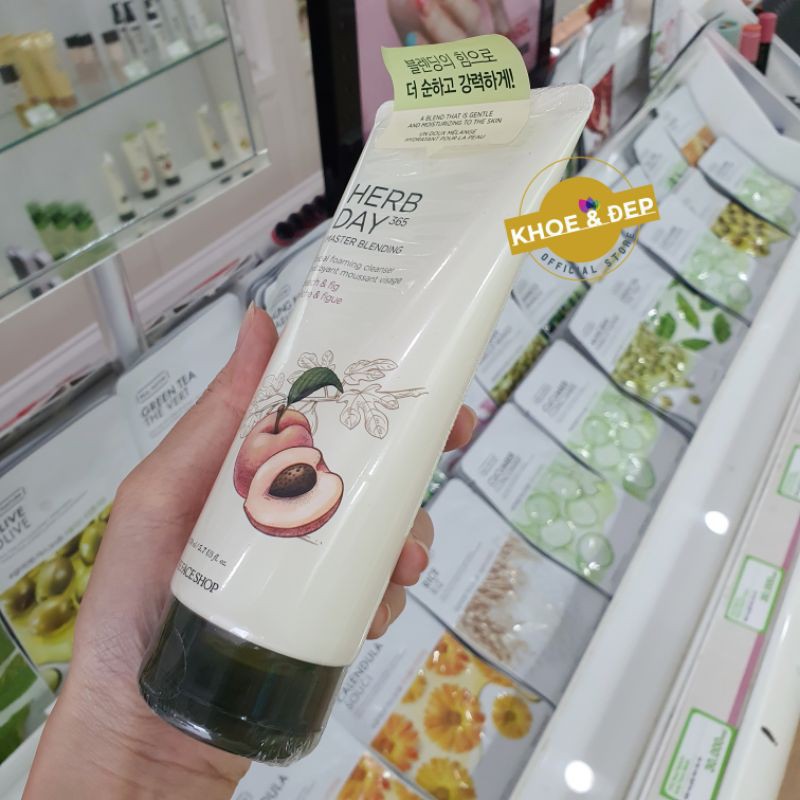 Sữa Rửa Mặt THEFACESHOP ⭐CHÍNH HÃNG⭐ Herb Day 365 Master Blending Cleansing Foam Peach 170ml