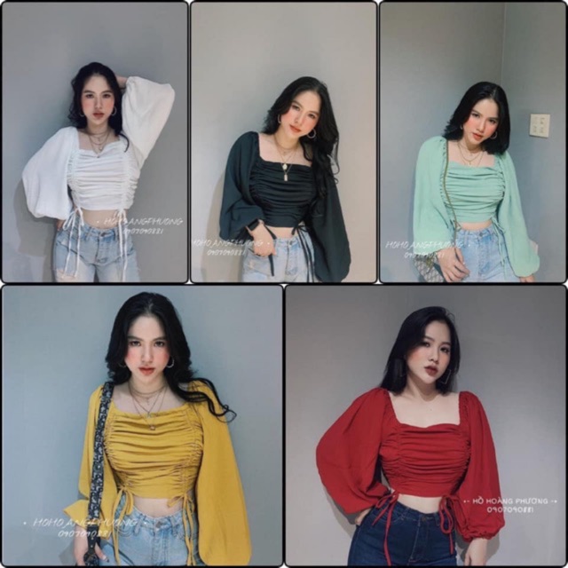 ÁO CROPTOP RÚT DÂY SIÊU CUTE