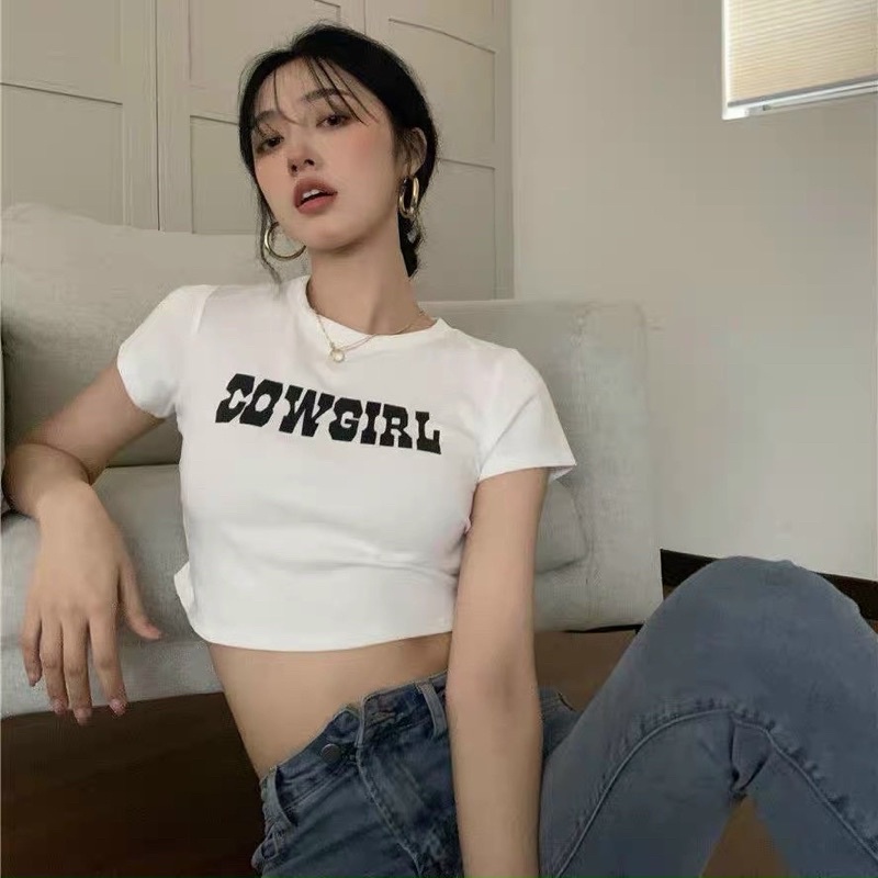Áo CropTop In COWGIRL