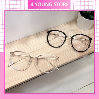 Gọng kính cận tròn mắt kính không độ nữ nam chống ánh sáng xanh thời trang phong cách Hàn Quốc 019