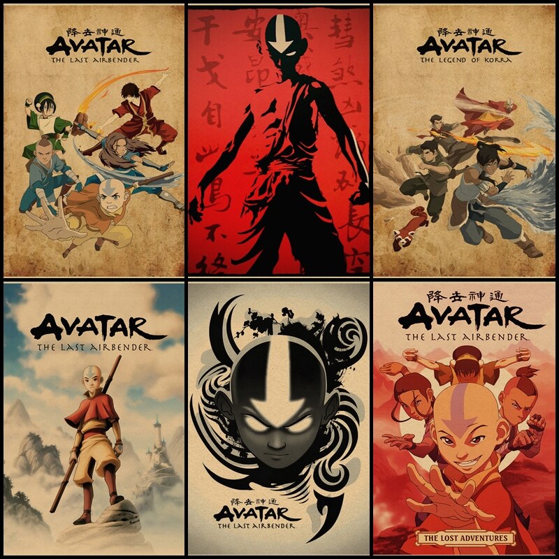 Mua Ba Để Gửi Một Avatar: The Last Airbender Tranh Áp Phích Trang Trí Nội Thất Phong Cách vintage