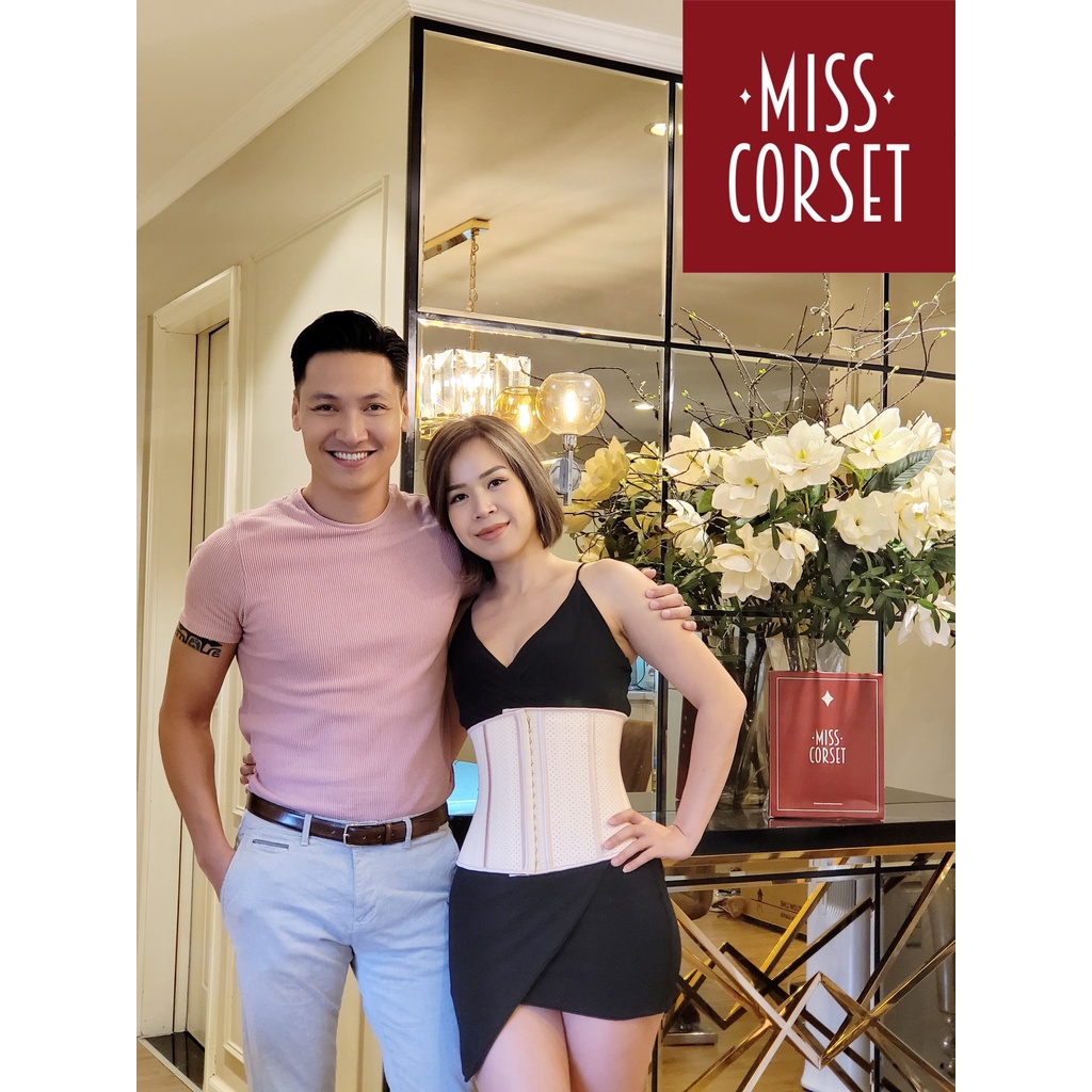Đai Nịt Bụng Miss Corset - Latex Miss Corset - Cao su non, khung 25 xương thép dẻo chống gỉ, chống gãy gập.