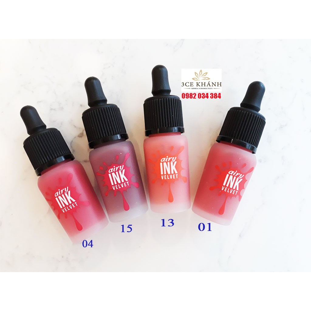 Son Ink Chính Hãng (Dòng mới nhất) Airy ink Velvet Peripera Hàn Quốc_Hình nhập và chụp thật 100% từ Shop 3CE KHÁNH