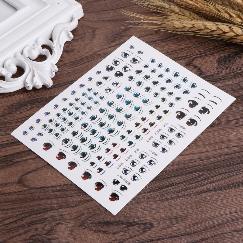 Miếng dán trang trí hình mắt búp bê hoạt hình đáng yêu