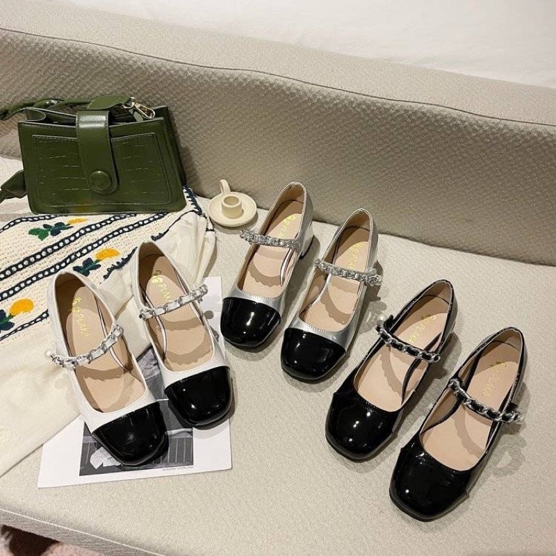 Giày miumiu quai xích đế 4p