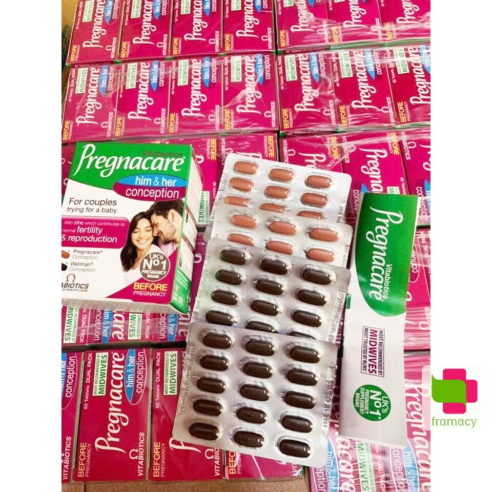 Vitamin Pregnacare Him and Her Conception, Anh (60 viên) tăng thụ thai cho vợ và chồng